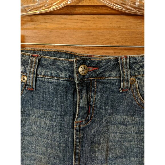 NOBO No Boundaries Stretch Jean Denim Skirt Size 9 Juniors Embroidered - Picture 2 of 8
